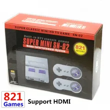 8 бит Мини HD HDMI ТВ Ретро семейная игровая консоль ручной встроенный 821 классический для SNES игр двойной игровой плеер PAL& NTSC