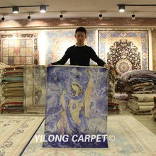 Yilong 3'x4' Дочь моря ручной работы Восточный настенный Шелковый Гобелен(TJ082-3x4