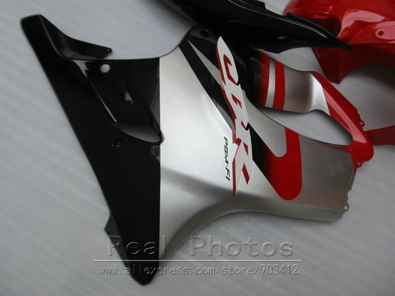 Обновление Обтекатели для Honda CBR600 F4i 04 05 06 07 красное серебро черный комплект обтекателей 2004 2005 2006 2007 CBR600F4i TC18