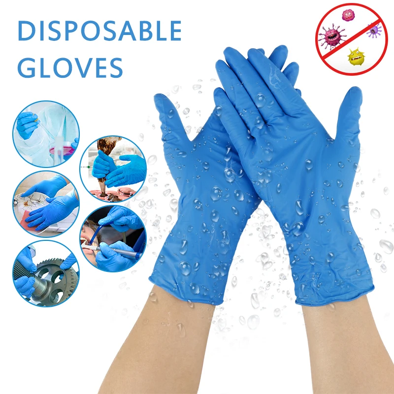 100 шт./компл. de caja guantes nitrilo XL бытовые чистящие одноразовые перчатки для механиков