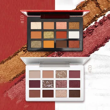 

12-color Fashion Eyeshdaow Palette With Mirror Waterproof Smudge-proof Matte Shimmer Eye Shadow