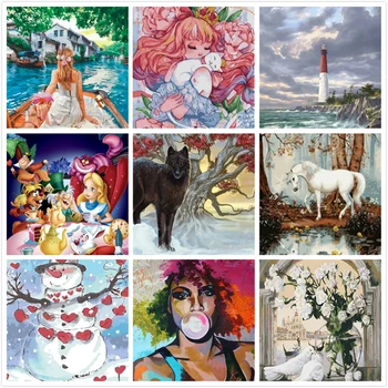 

Moment Frameless Pictures Painting By Numbers Handpainted On Canvas DIY Oil Painting By Numbers 40*50cm Butterfly