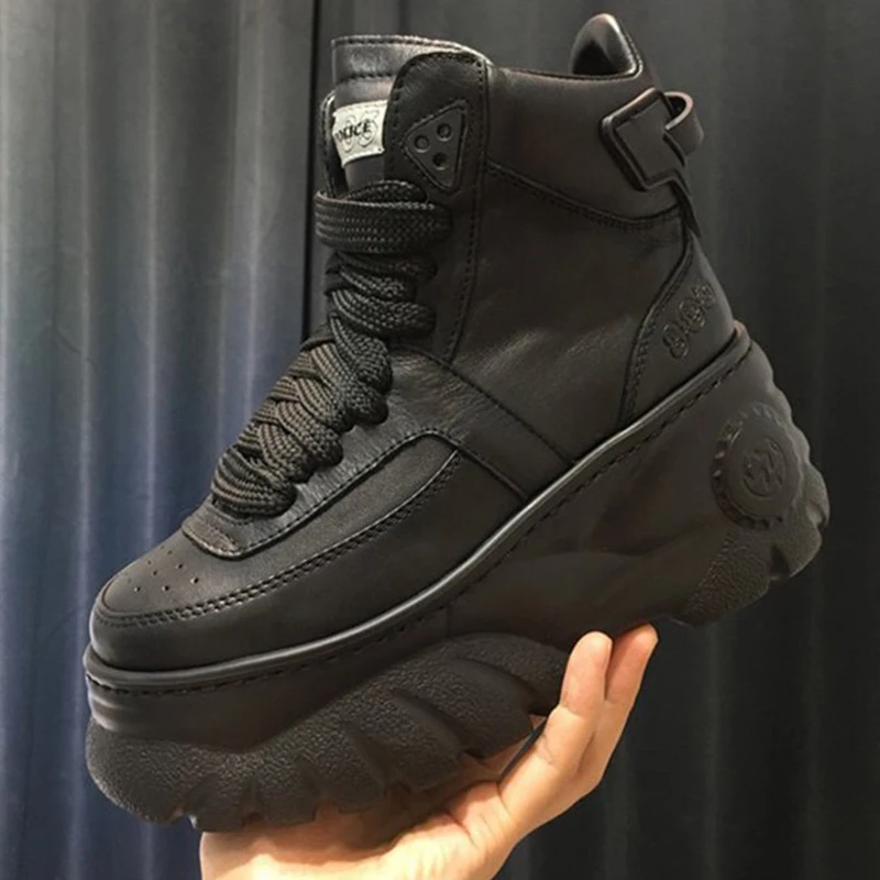 

Women Sneakers 2019 Autumn Winter High Heels 8CM Ladies Casual Shoes Women Wedges Platform Shoes Female Thick Bottom Trainers