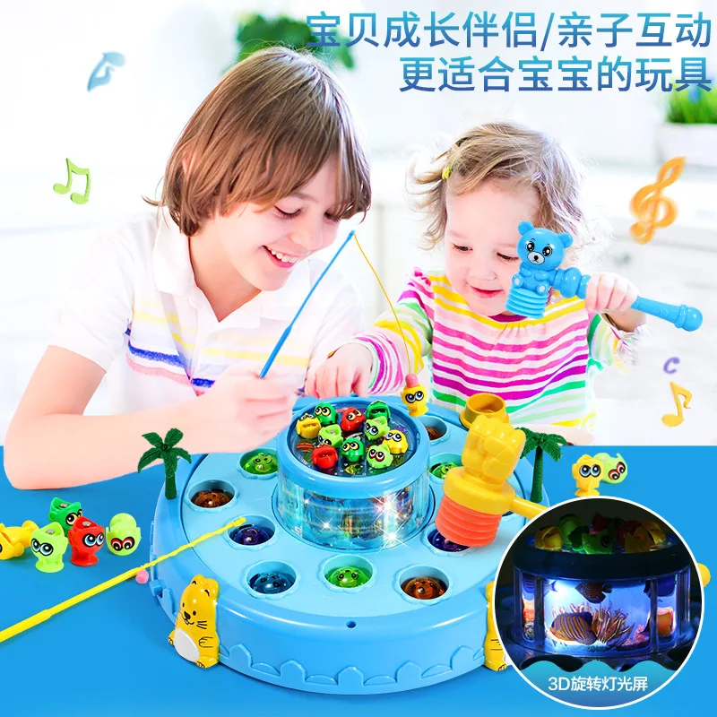 Игровой хомяк для девочек, обучающая игрушка для детей, заряжаемая музыкальная игровая консоль для рыбалки, для мужчин и детей 1-2-3 лет