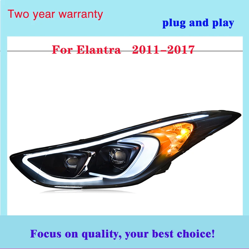Автомобильный Стайлинг Головной фонарь для фары для автомобиля Hyundai Elantra 2011- года Elantra MD Светодиодный фонарь H7 D2H Hid вариант биксеноновый луч