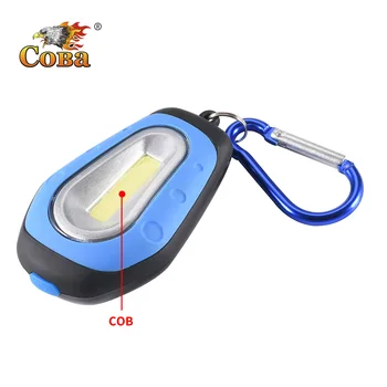 

COBA plastic keychain light led mini lamp waterproof 4 modes built-in button battery 800LM portable torch emergency light