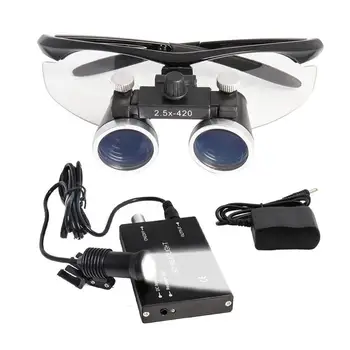 

Dental Loupe Dental Lab Medical Loupe Surgery Surgical Magnifier Binocular Dental Magnifier 2.5X/3.5X with 5W Headlight Black