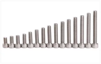 

50pcs M2.5 DIN912 304 Stainless Steel Hexagon Socket Head Cap Screws Inner Hex Socket Bicycle Bolt Metric Thread Allen