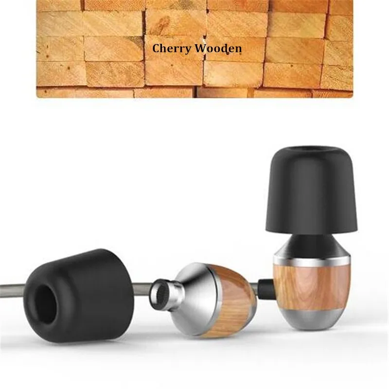 Original VJJB K4 K4S Wooden Bass In Ear Ebony Earphone Bass DIY Magic Sound Headset for phone ios android MP3