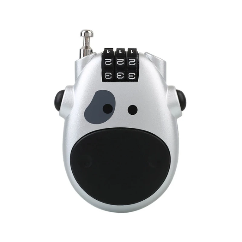 

Telescopic Rope Combination Locks, Luggage Password Padlock Travel Bag Bicycle Cable Security Cable Digit Anti-Theft Lock Silver