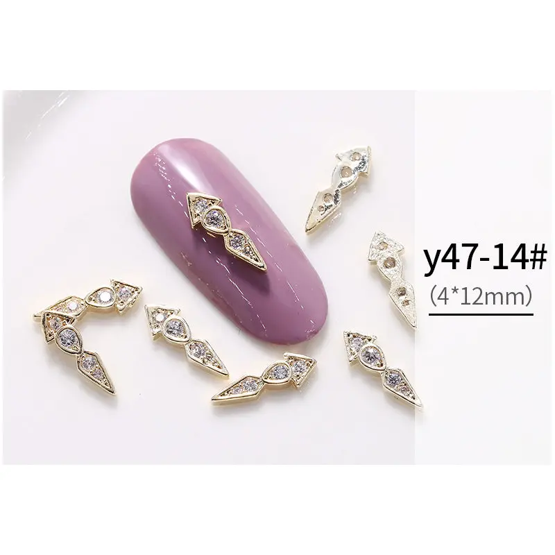 Y47-14 10 шт./лот роскошный ангел кулон дизайн ногтей 3d-сплав цирконовая жемчужина металлические аксессуары для ногтей DIY украшения ногтей талисманы - Цвет: Y47-14
