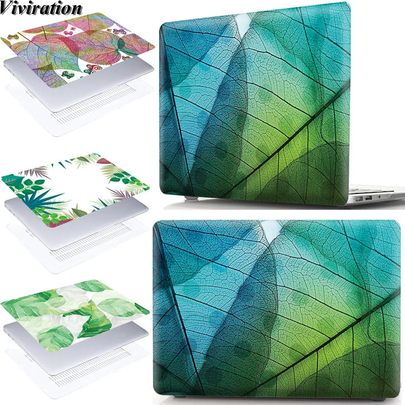 Красивый чехол с принтом листьев для Macbook Pro retina 12 13 15 Air 11 13 15 15,4 13,3 11,6 дюймов, чехол из ПВХ, аксессуары для компьютера