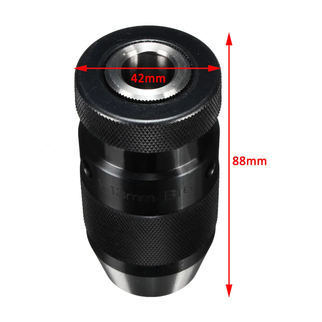 DWZ B16 1-13mm Keyless Lathe Drill Chuck Self Tighten Light Duty Taper 1/32