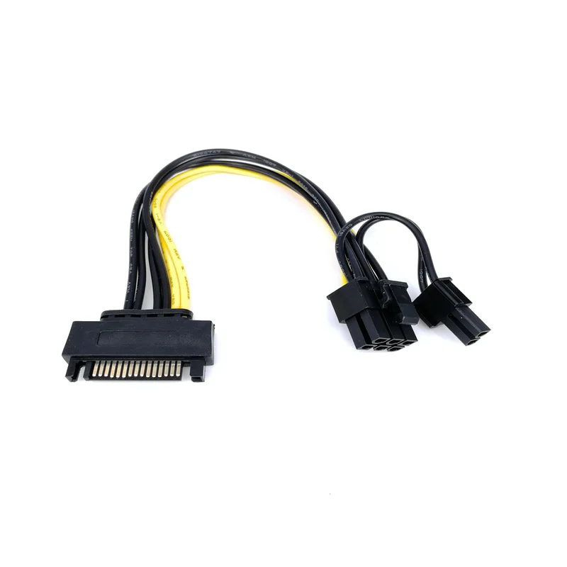 1/2/4/6/8/10 шт 15Pin SATA штекер 8pin PCI E Женский адаптер питания для видеокарты кабель LFX