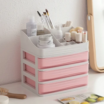 

Makeup Organizer Plastic Cosmetics Drawer Storage Box Useful Container Desktop Diverse Home Desktop Storage Case for Makeup Tool
