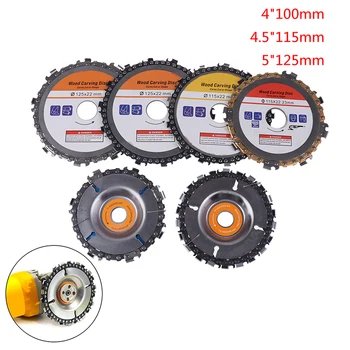 

Wood Carving Disc Woodworking Chain Grinder Chain Saws Disc Chain Plate Tool for 100-125MM Angle Grindings