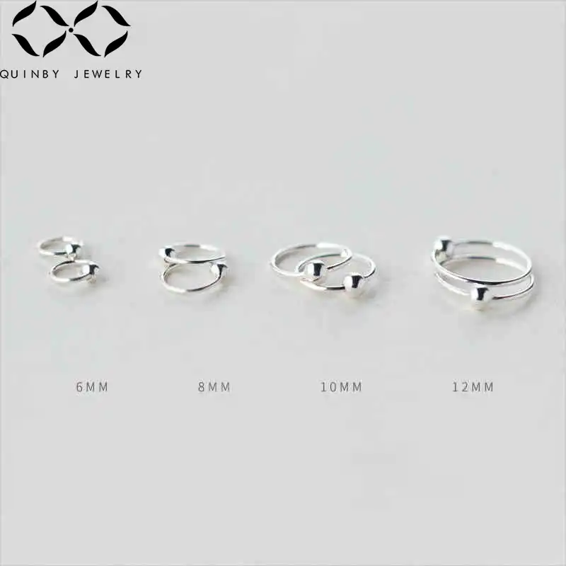 Куинби серьги из стерлингового серебра 925 пробы для женщин небольшие кольцевые серьги на подарок девочке вечерние серьги с ушной костью aretes женские кабельные линии серьги-обручи Q5