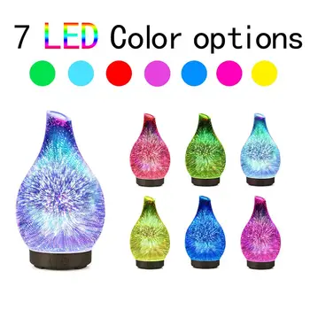 

100ml Fire_work LED Light Air Humidifier Desktop Oil Mist Sprayer Aroma Diffuser LED light will add more romantic atmosphere.