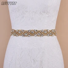 Fashion Women Crystal Belt Gold Sash For Dress Rhinestone Bridal Belt Sashes For Bridesmaid Cocktail Dresses Belt For Dress Up