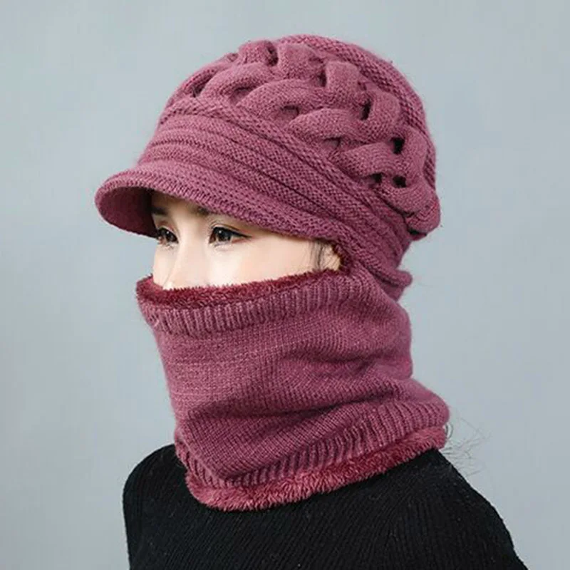 Зимние шапки Скалли Beanies шляпа для мамы Beanies женский шерстяной шарф головные уборы, Балаклава маска Gorras капот твист полосы вязаные шапки