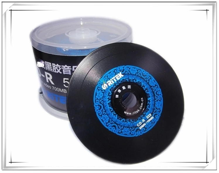 Blank CD R Discs Double Black CD Recordable 700MB 50pcs