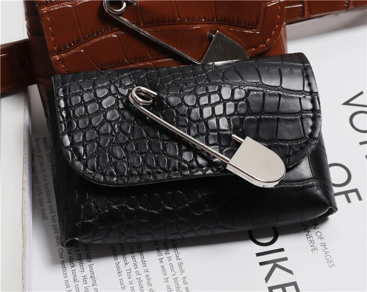 Аллигатор шаблон PU Pin Fanny Packs женская кожаная Регулируемая поясная сумка мини-сумки для денег уличная сумка для монет нагрудная сумка