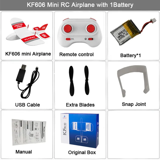 1pcs Battery Kf606 2,4 ghz Rc самолет Epp планер из пеноматериала игрушка самолет 15 минут Fligt время Rtf самолет из пеноматериала игрушки Детские подарки оригинальная коробка - Цвет: 1pcs Battery