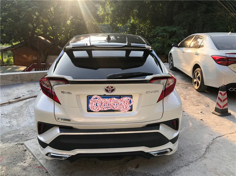 Для Toyota C-HR надрезаемая подкладка, ABS Материал заднее крыло автомобиля черный/белый/красный цвет багажник задний спойлер на крыше Спорт для CHR