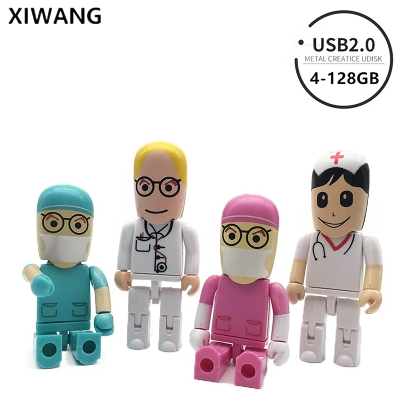 USB флэш-накопитель больница медсестры серии памяти usb 2,0 8 ГБ флеш-накопитель 16 ГБ 32 ГБ 64 Гб мультфильм дантист Флешка 128 ГБ высокоскоростной подарок