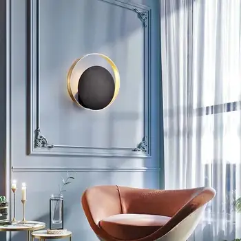 

Nordic Creative Living Room Wall Light Solar Eclipse Modern Simple Round Aisle Vanity Light Bedroom Hotel Bedside Wall Lamp