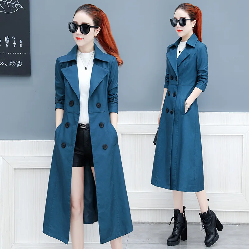 

Trench Coat Women's Mid-length Korean-style Autumn 2018 New Style CHIC WOMEN'S Dress Elegant Waist Hugging Slimming Hem Autumn C