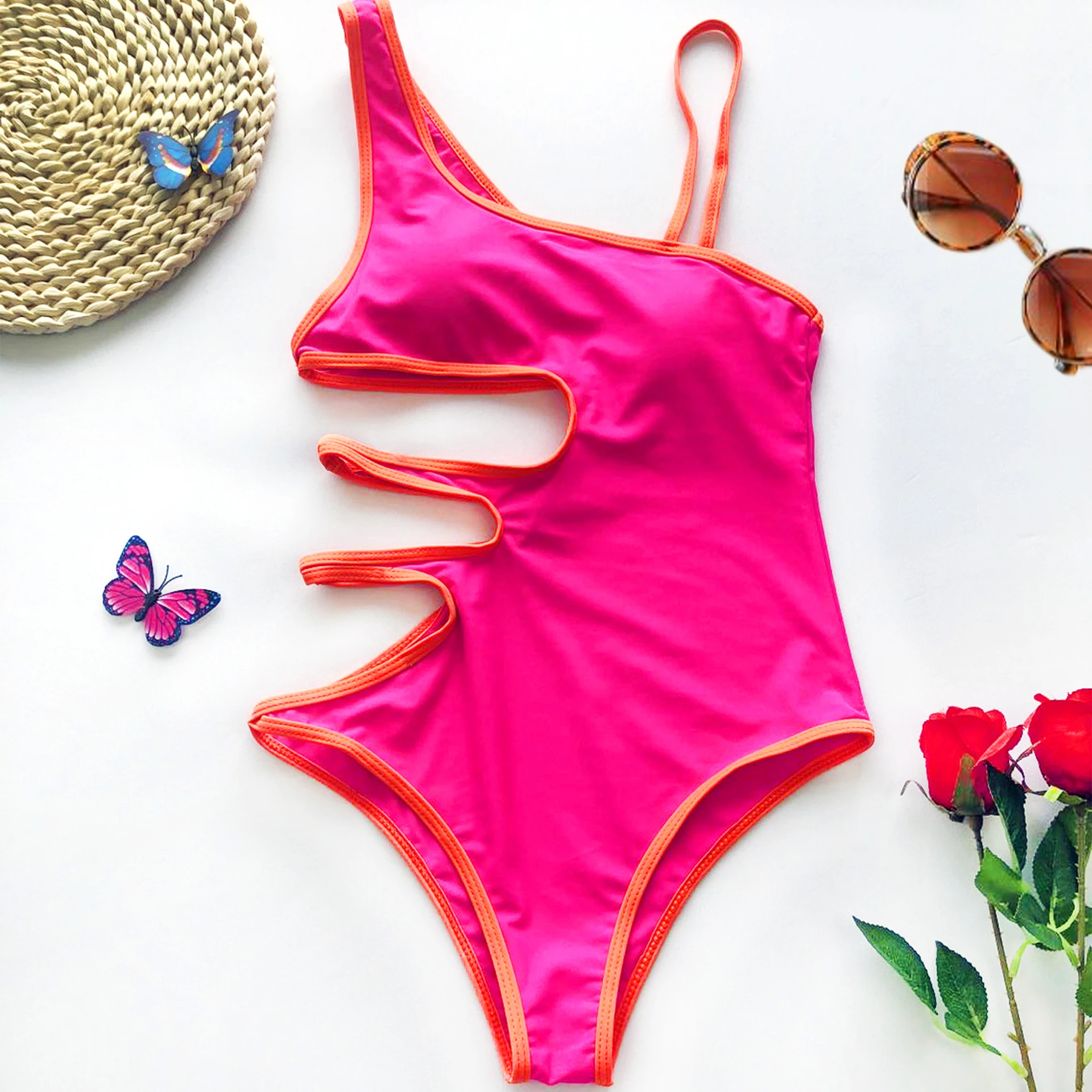 pink cut out bikini