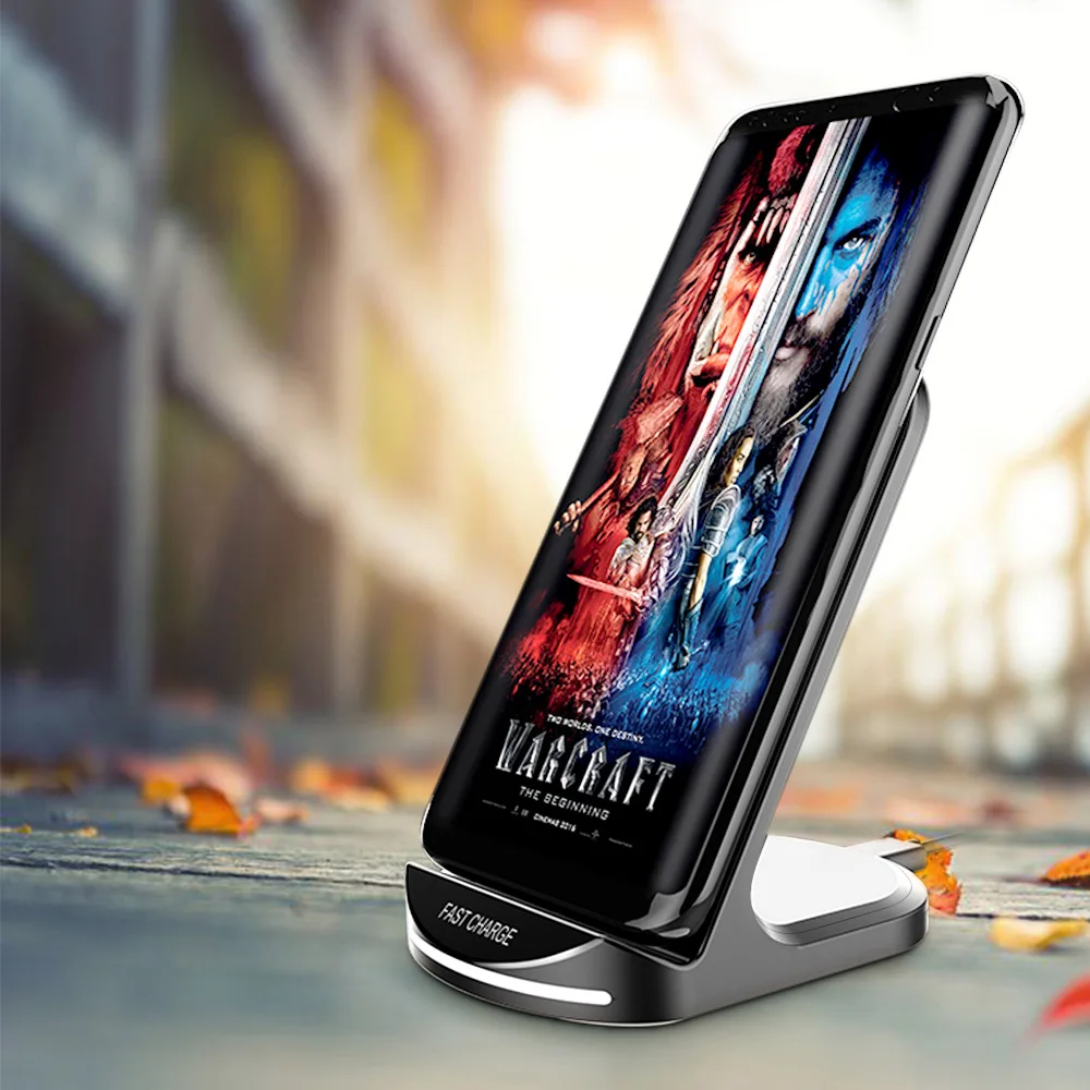 Акция-10 Вт смарт Qi Быстрое беспроводное зарядное устройство для Apple Iphone 8 X Xs samsung зарядное устройство S9 S7Edge держатель для мобильного телефона Ho