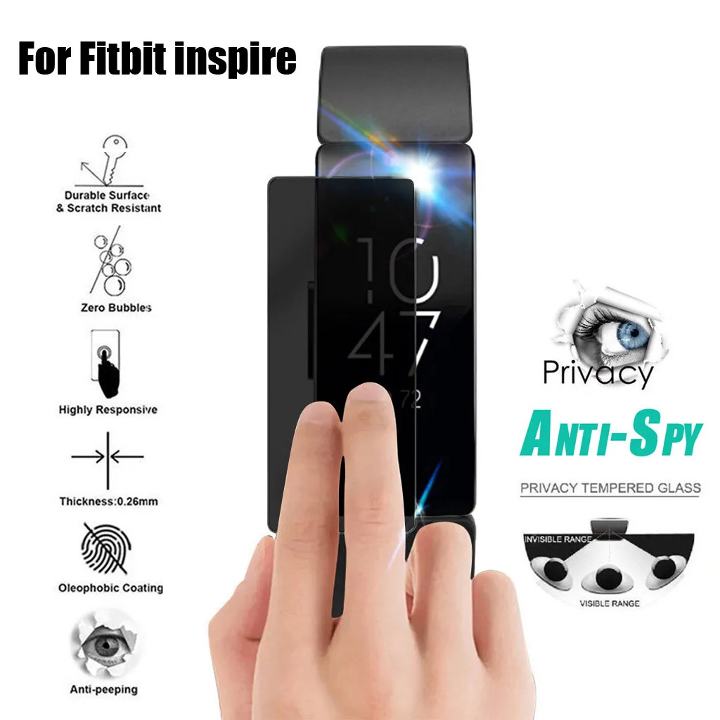 3 шт. Смарт-часы Smartwatch Защитная пленка для экрана для Fitbit inspire пленка для конфиденциальности закаленное ПЭТ Полный экран протектор твердость