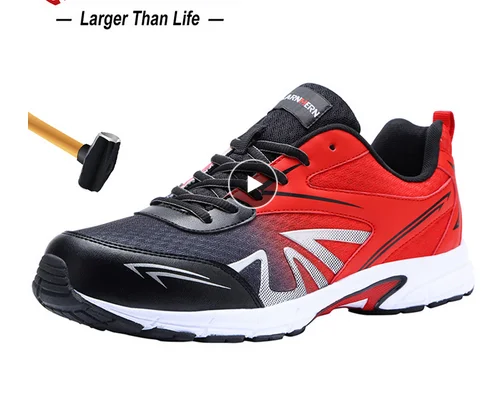 

LARNMERN Men's Steel Toe Safety Work Shoes Lightweight Breathable Anti-smashing Non-slip Construction Protective Footwear