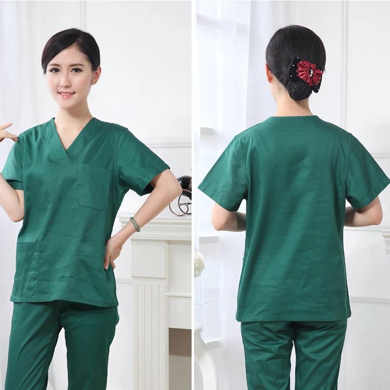 VIAOL medical suit scrubs Nursing uniforms white scrubs medical uniforms women hospital doctor nurse urgical short-sleeved gown