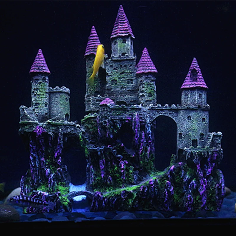 Aquarium Shipwreck Castle Decorations Fish Tank Ornaments Resin