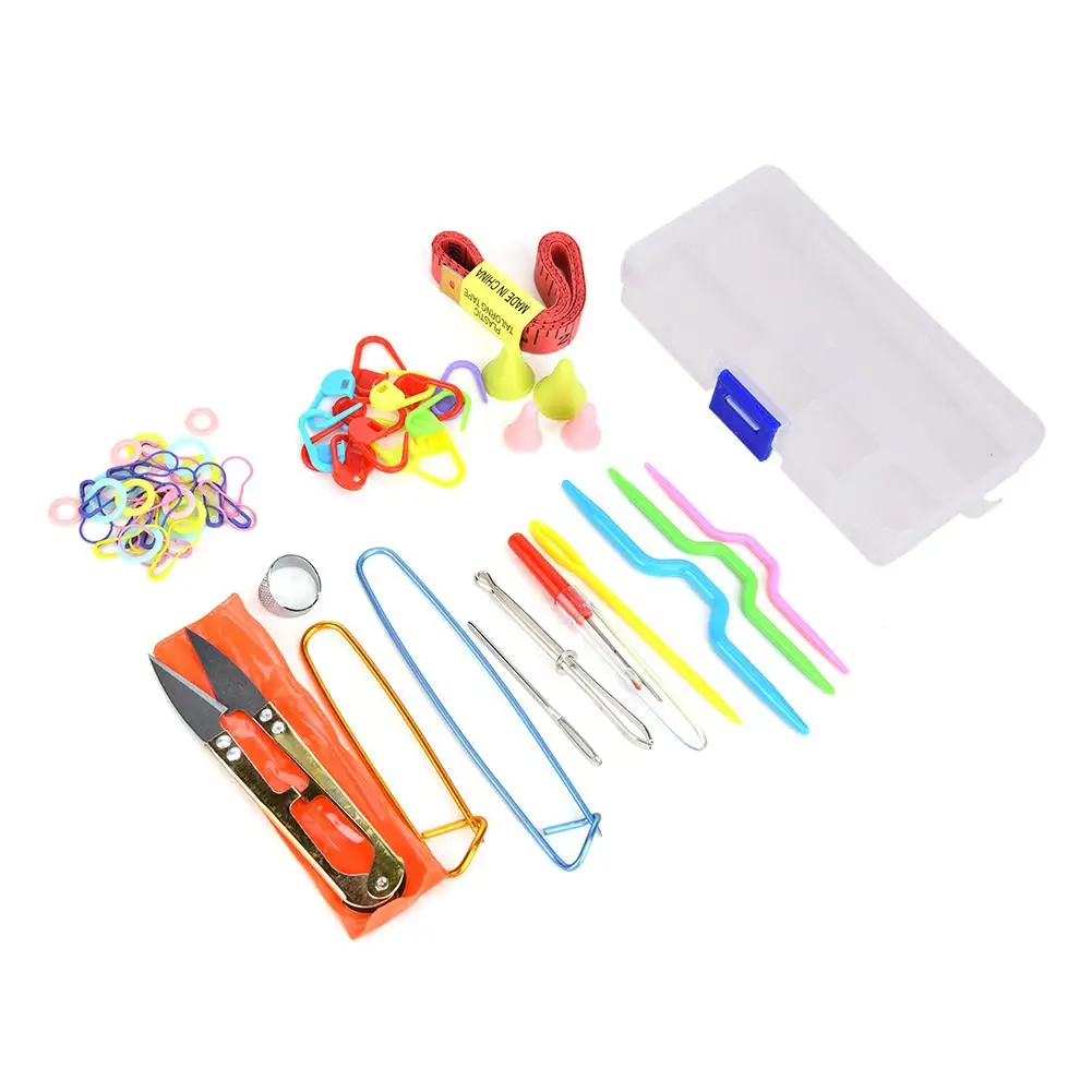 

Home DIY Brand Knitting Tools Set Crochet Latch Curve Needle Mark Hand Crochet Knitting Needles Weave Accessories With Case Box