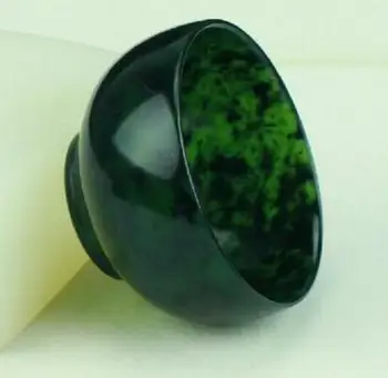 

Chinese Natural Dark Green Jade Bowl Jade Carving Tea Bowl Gift