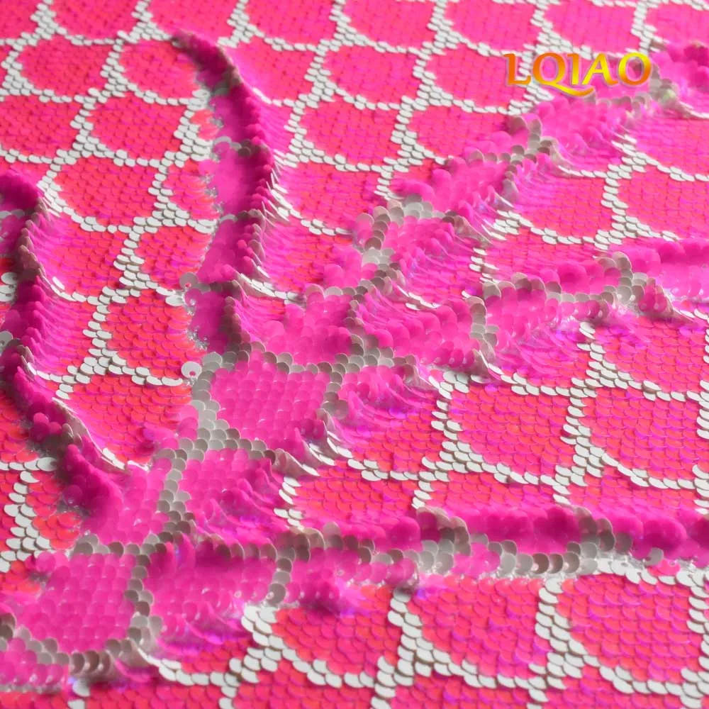 Pink Mermaid Sequin Fabric 005