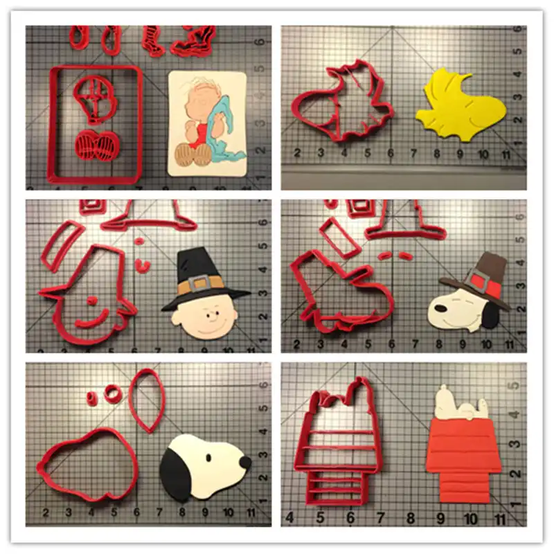 Snoopy On The House Linus Woodstock Pilgrim 3d Printed Cookie Cutter Set Fondant Cake Decorating Tools Cookie Tools Aliexpress