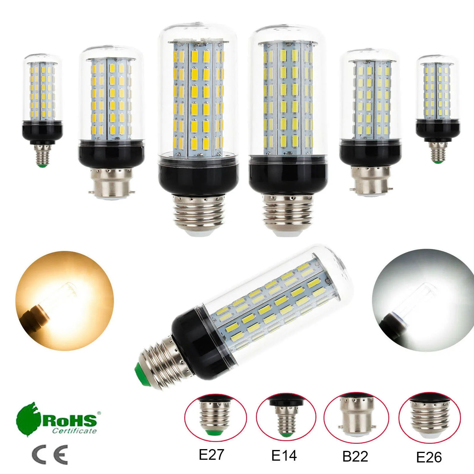

LED Corn Bulb E26 E27 B22 E14 32W 7030 SMD Light Lamp AC 110V 220V 100W Halogen Lamps Equivalent For Home Decor Ampoule Lights