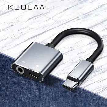 

KUULAA USB C to Jack 3.5 Aux Adapter Type C Cable Extension Audio Splitter 3.5mm AUX Earphone Converter For Huawei Xiaomi