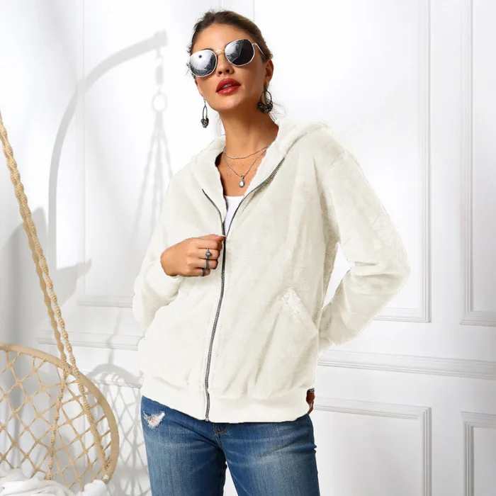 Модные женские флисовые куртки топы ropa mujer женские зимние теплые с капюшоном на молнии повседневные осенние пальто