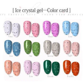 

Co KEKOU Flashing powder sequins Flash of light Ice crystal adhesive top coat base coat UV OEM White in autumn and winter