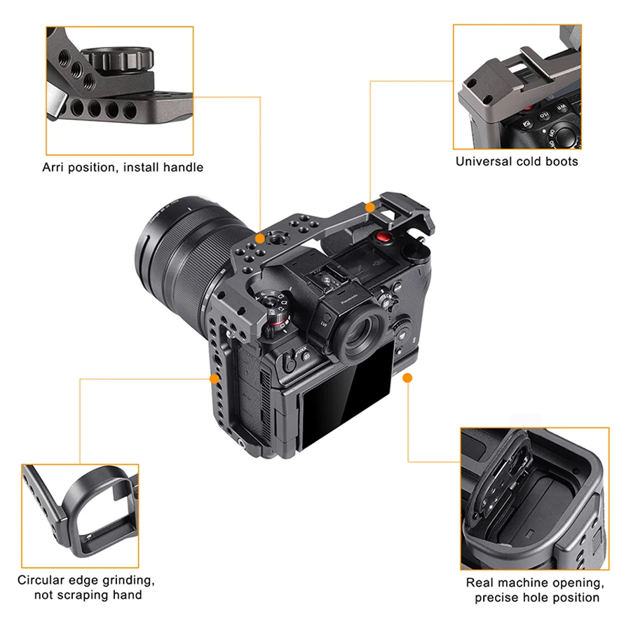 Mamen клетка для камеры из алюминиевого сплава для Panasonic LUMIX S1H/S1/S1R DSLR видео стабилизатор 1/4 3/8 дюймов винт с креплением для холодного башмака