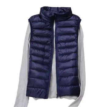 

Women's Down Jacket Vest 2019 Winter Female Plus Size 3XL Sleeveless Waistcoat Autumn Lightweight White Down Warm Vests