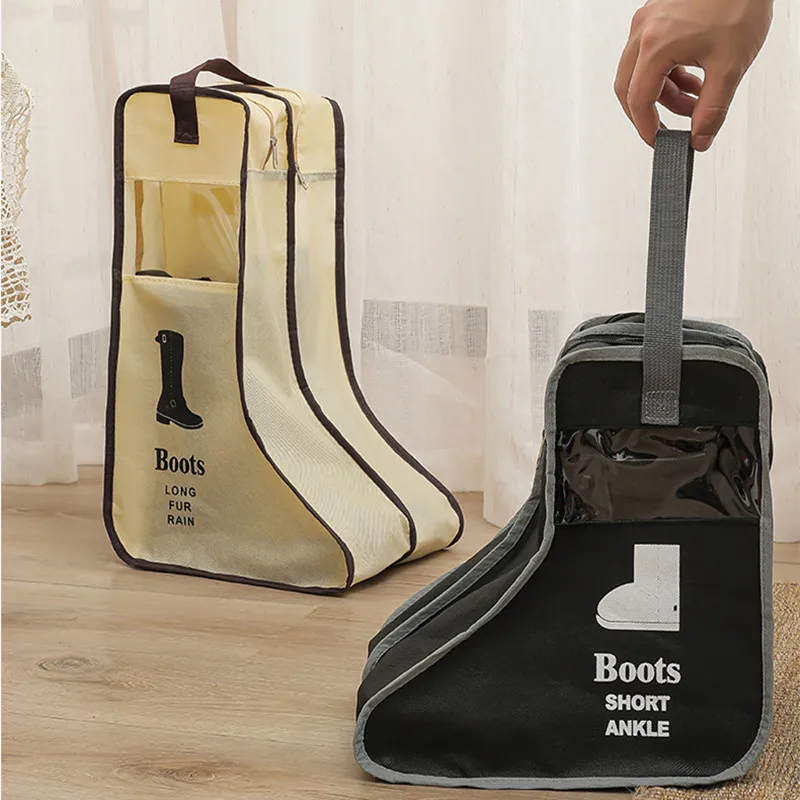 

1Pc Portable Shoes Storage Bags Long Riding Rain Boots Closet Dust-Proof Organizer Travel Zipper Pouch Accessories Supplies Item