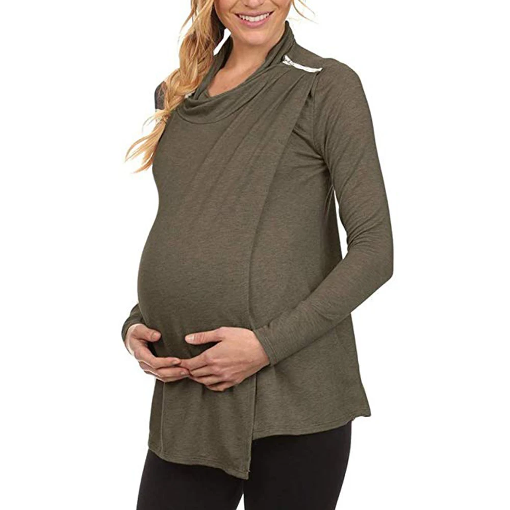 Беременность одежда футболка на молнии с нестандартными одежда для кормления Одежда для беременных женщин, ежедневные и кормящих мам D30