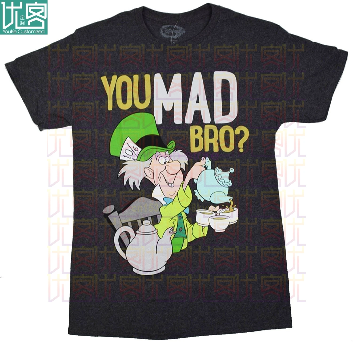 Футболка с надписью Alice In Wonderland Mad Hatter U Bro | Мужская одежда
